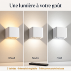 Applique blanche en trois teintes de lumière avec télécommande